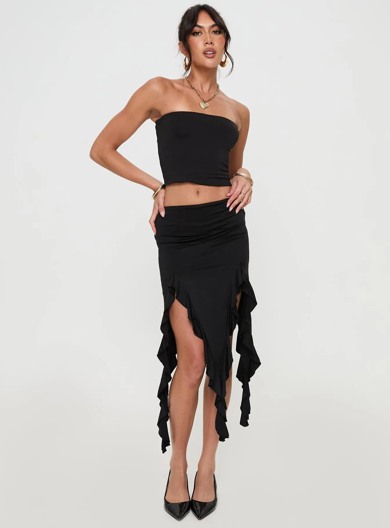 Celestia Ruffle Set Black sold by Princess Polly product image thumbnail 2