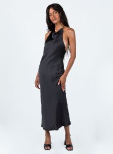 Broughton Halter Midi Dress Black sold by Princess Polly