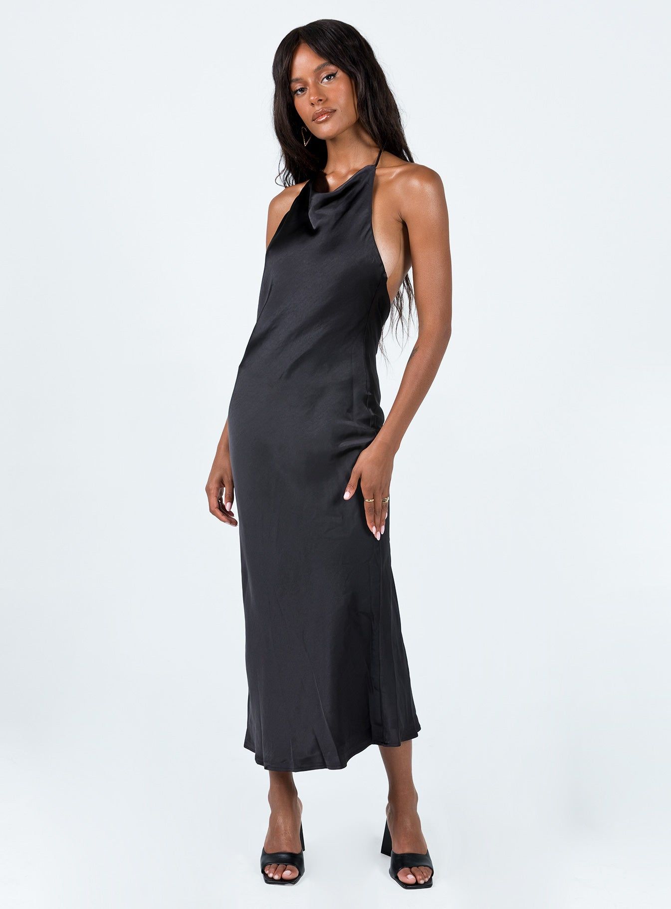 Broughton Halter Midi Dress Black sold by Princess Polly product image thumbnail 3