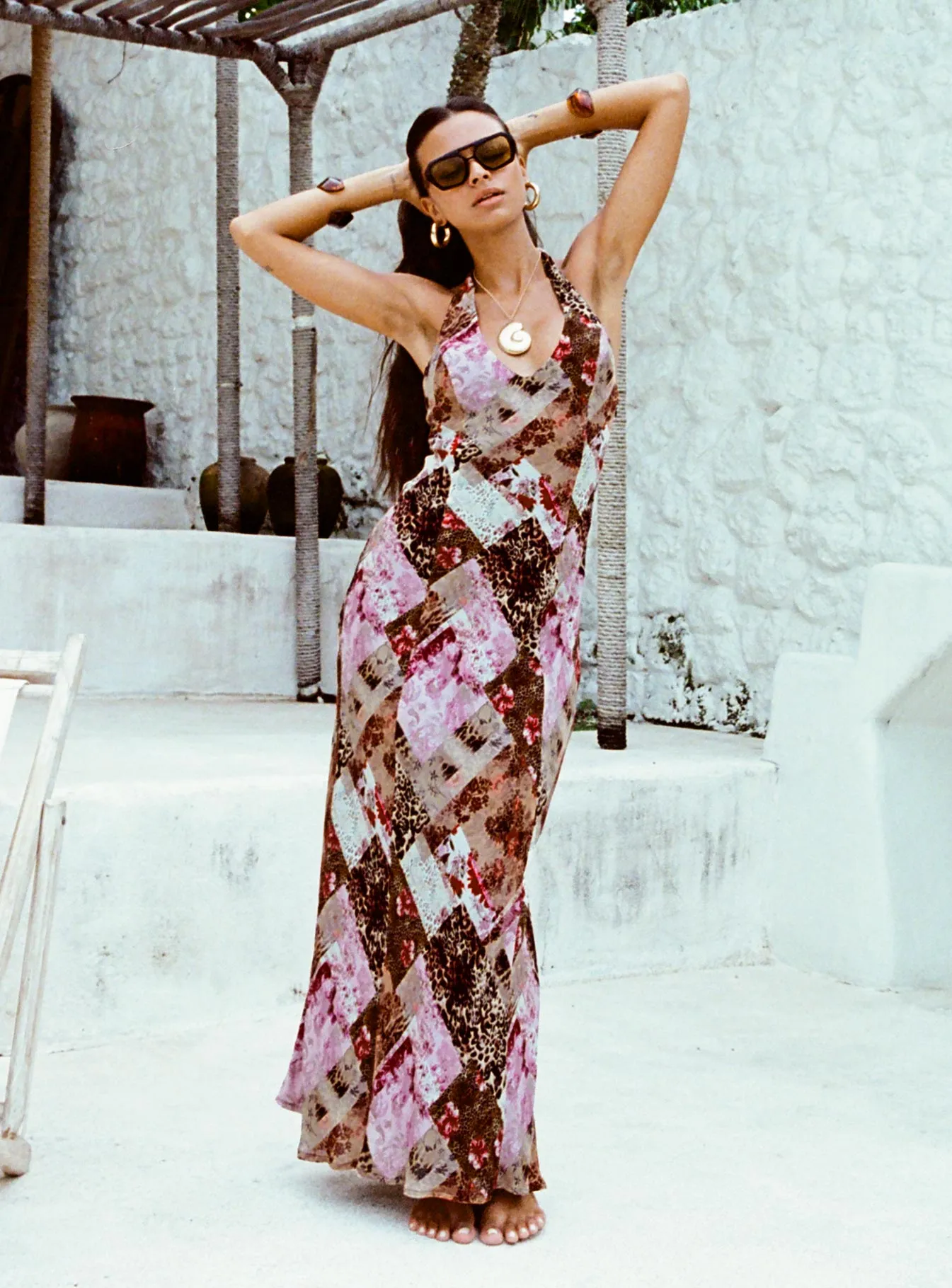 Flora Halter Maxi Dress Multi sold by Princess Polly product image thumbnail 2