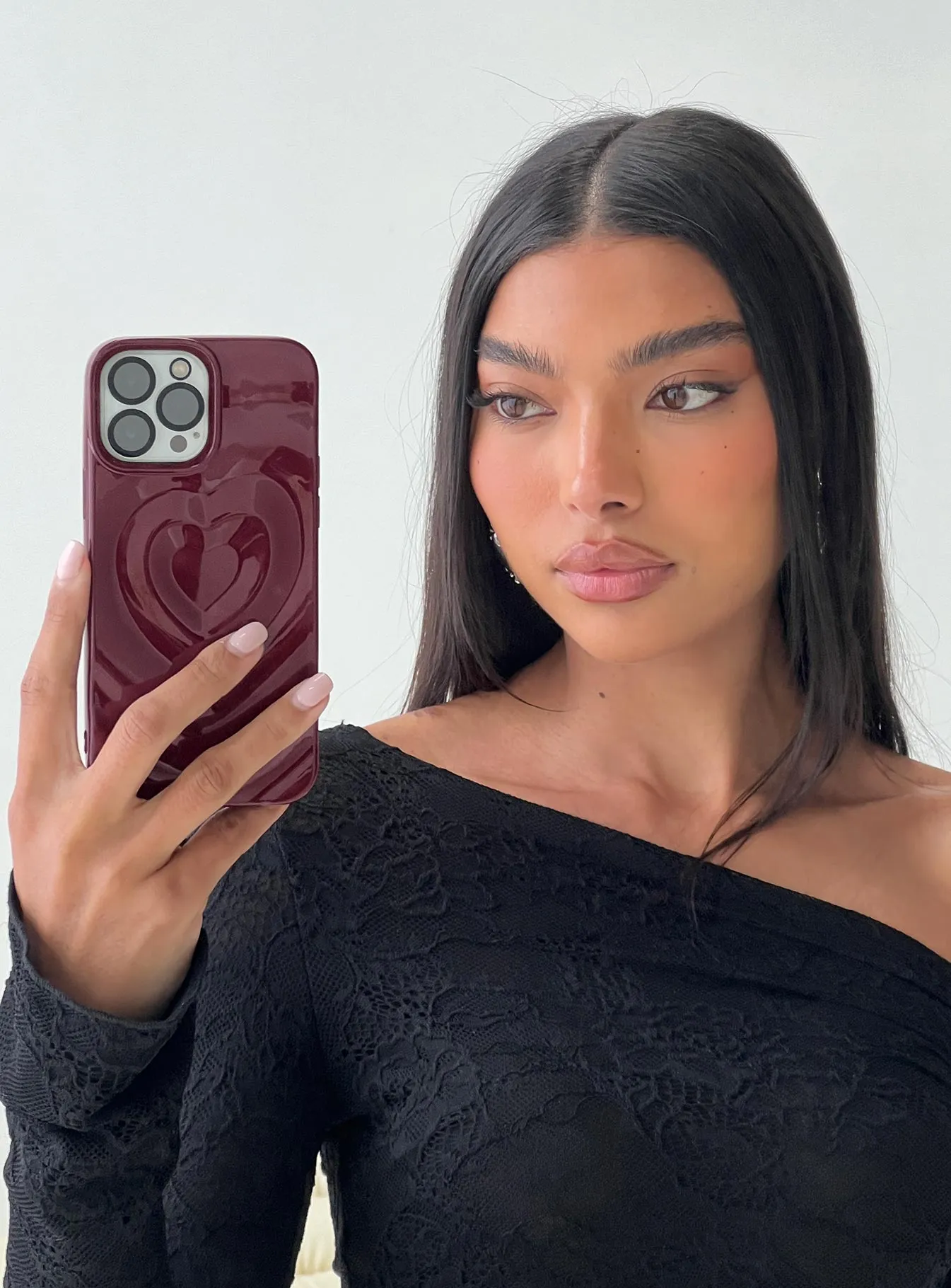 Brisa iPhone Case Heart Burgundy sold by Princess Polly