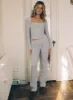 Golden Slumber Foldover Waist Flared Sleep Pant Grey sold by Princess Polly