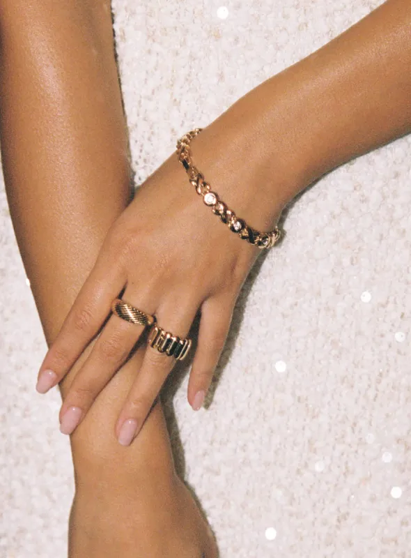 With A Kiss Bracelet Gold sold by Princess Polly