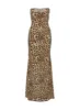 Exquise Strapless Maxi Dress Leopard Sequin sold by Princess Polly