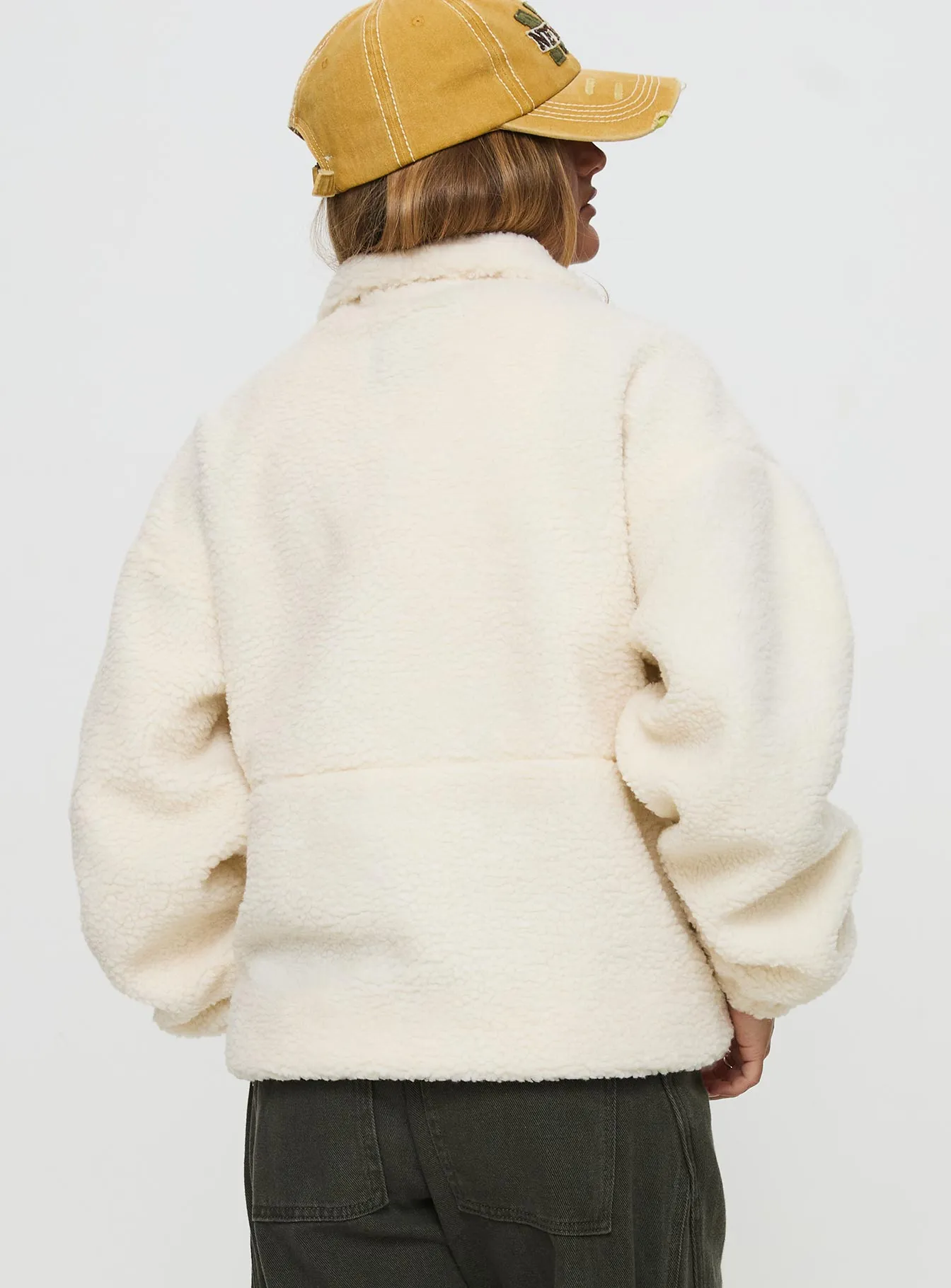 Say My Name Polar Fleece Zip Up Jacket Cream sold by Princess Polly product image thumbnail 5
