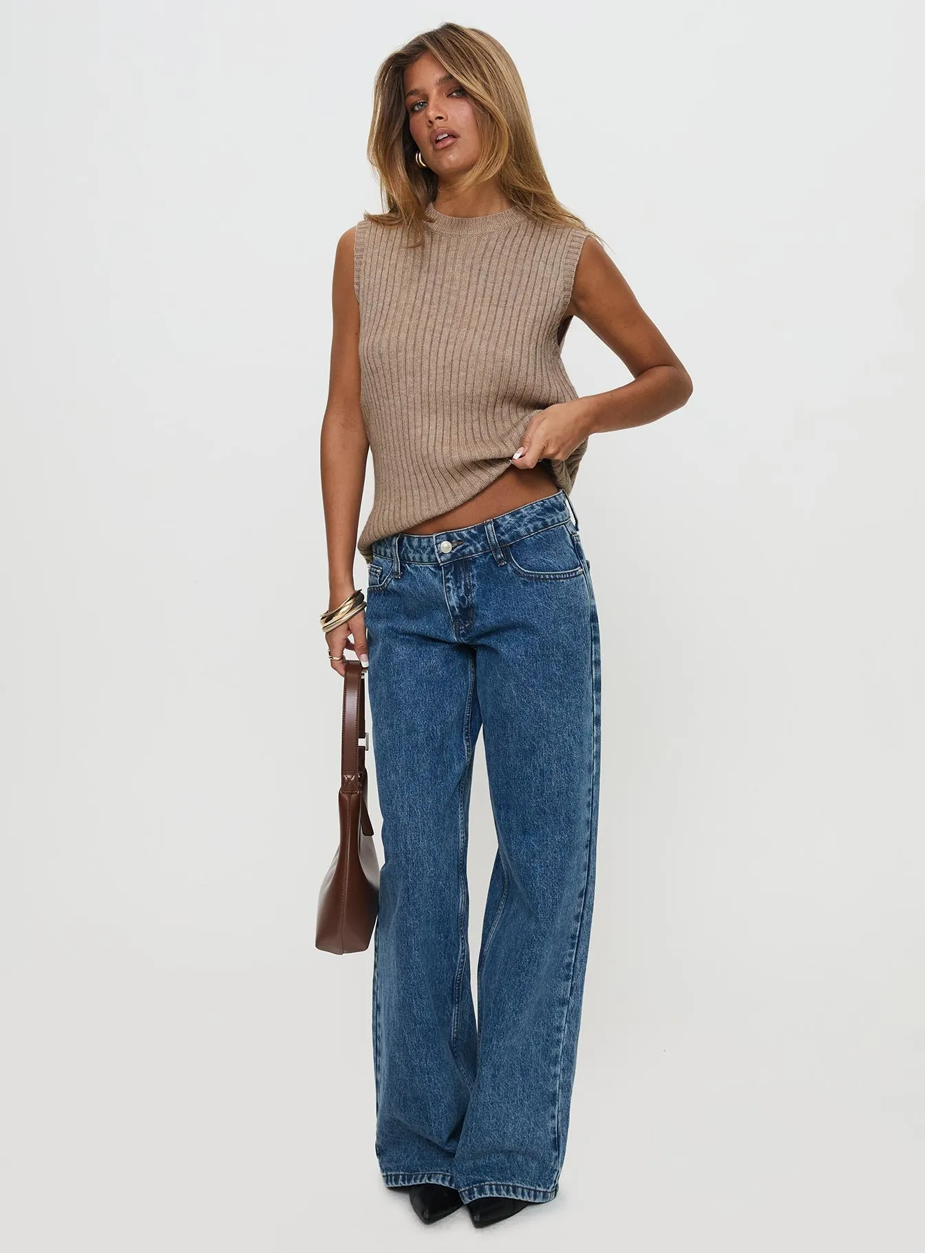 Jessabell Rib Sleeveless Top Mocha sold by Princess Polly product image thumbnail 2