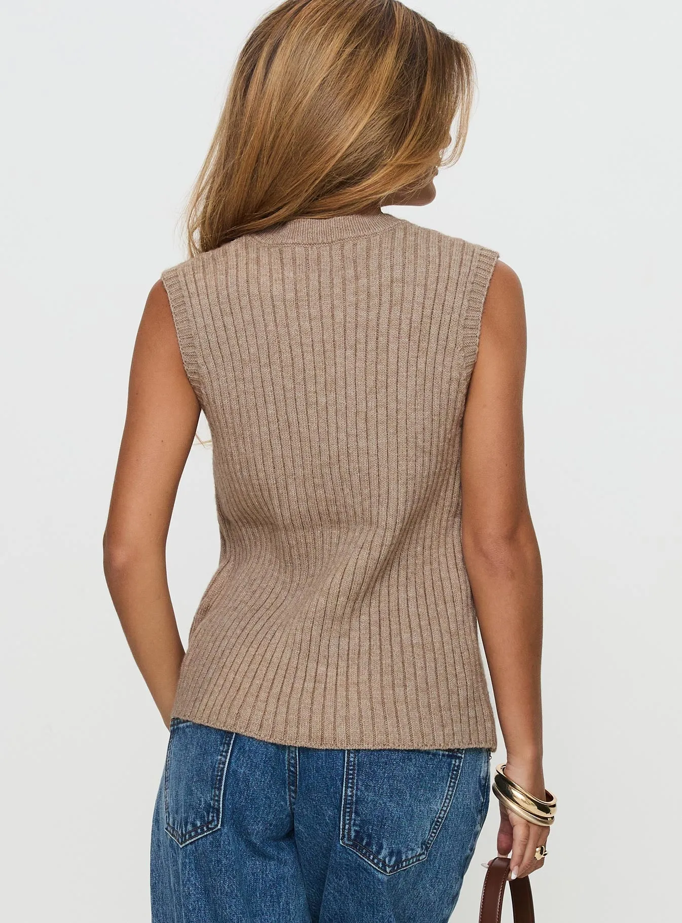 Jessabell Rib Sleeveless Top Mocha sold by Princess Polly product image thumbnail 4