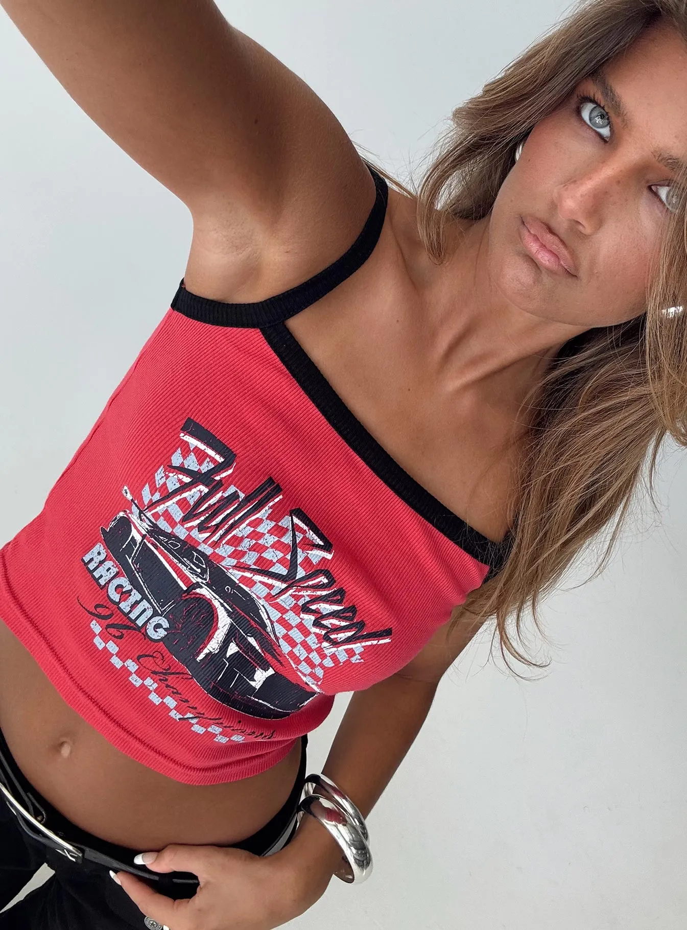 Full Speed Racing Tank Top Red sold by Princess Polly