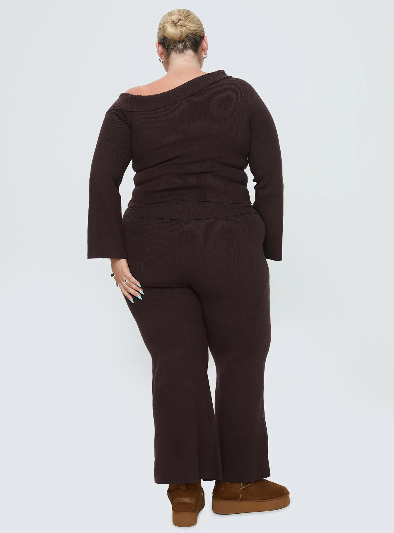 Try Me Knit Pants Chocolate Curve sold by Princess Polly product image thumbnail 5