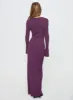 Tesley Long Sleeve Maxi Dress Burgundy sold by Princess Polly
