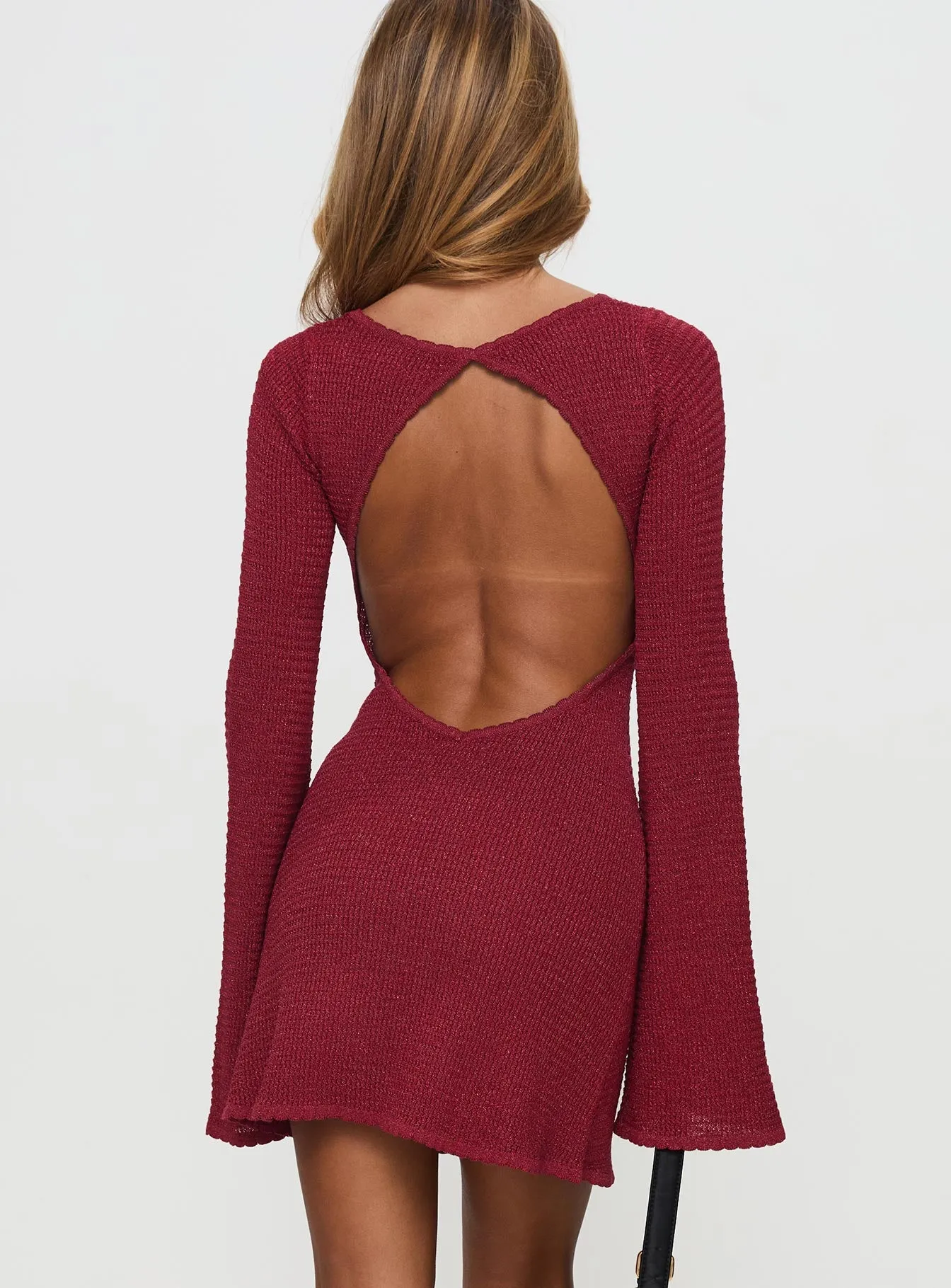 Rhapsody Long Sleeve Knit Mini Dress Red sold by Princess Polly product image thumbnail 5