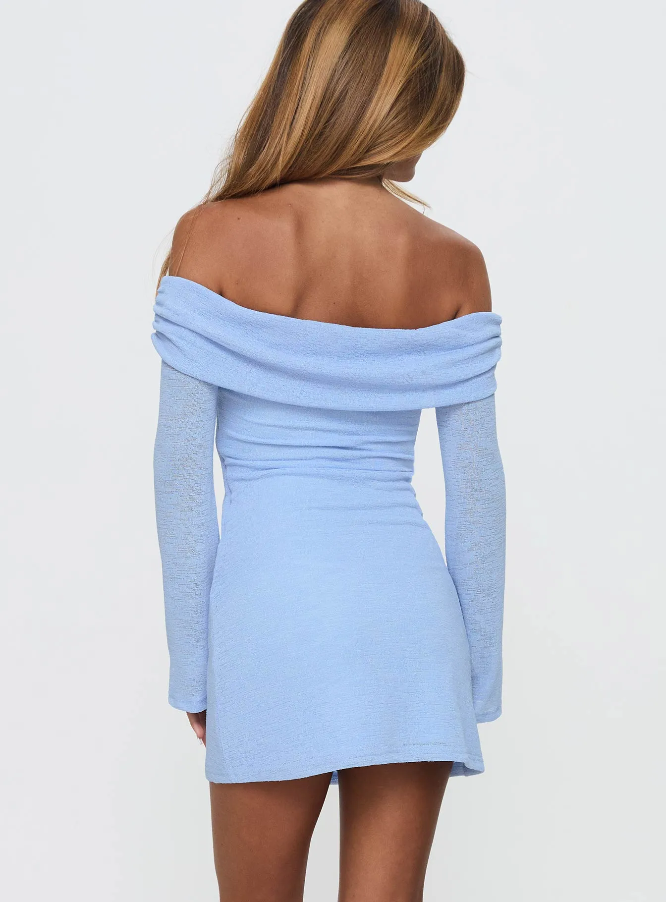 Stellaire Long Sleeve Mini Dress Blue sold by Princess Polly product image thumbnail 4