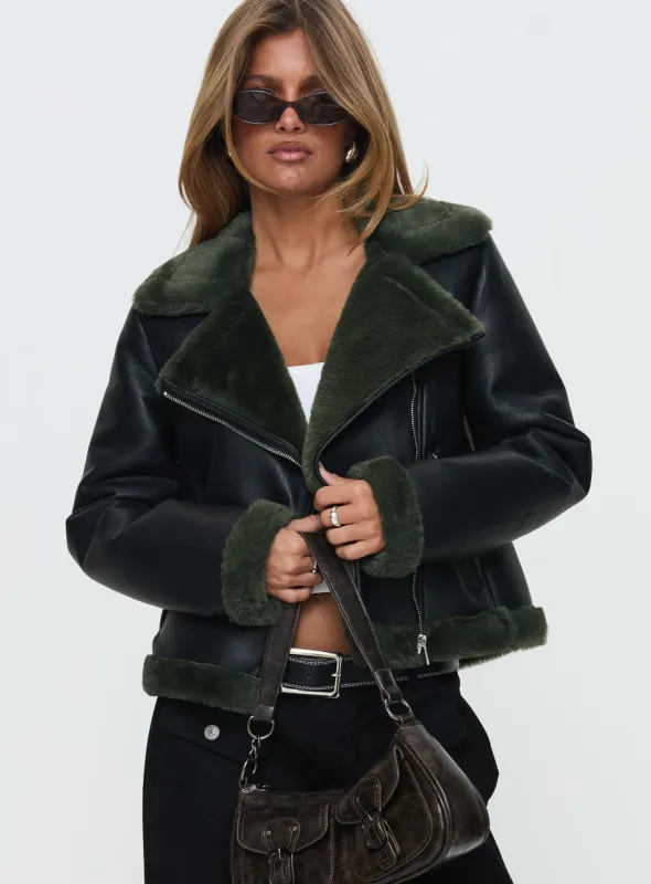 Phaidra Faux Leather Jacket Black sold by Princess Polly