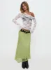Dreamcatcher Lace Maxi Skirt Green sold by Princess Polly