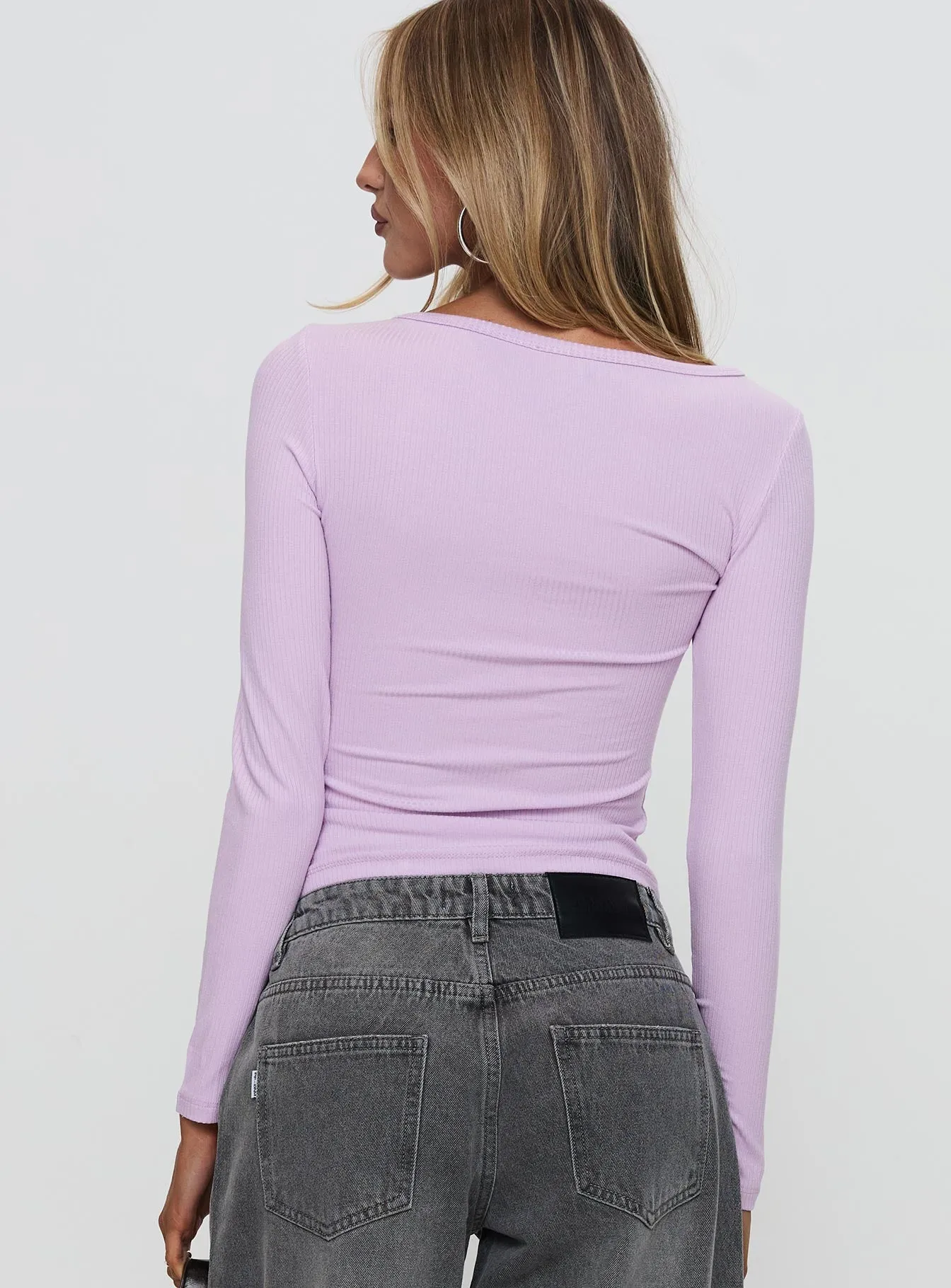 Sadira Long Sleeve Button Up Top Lilac sold by Princess Polly product image thumbnail 4