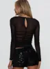 Nelope Ruched Long Sleeve Top Black sold by Princess Polly