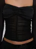 Nelope Ruched Long Sleeve Top Black sold by Princess Polly