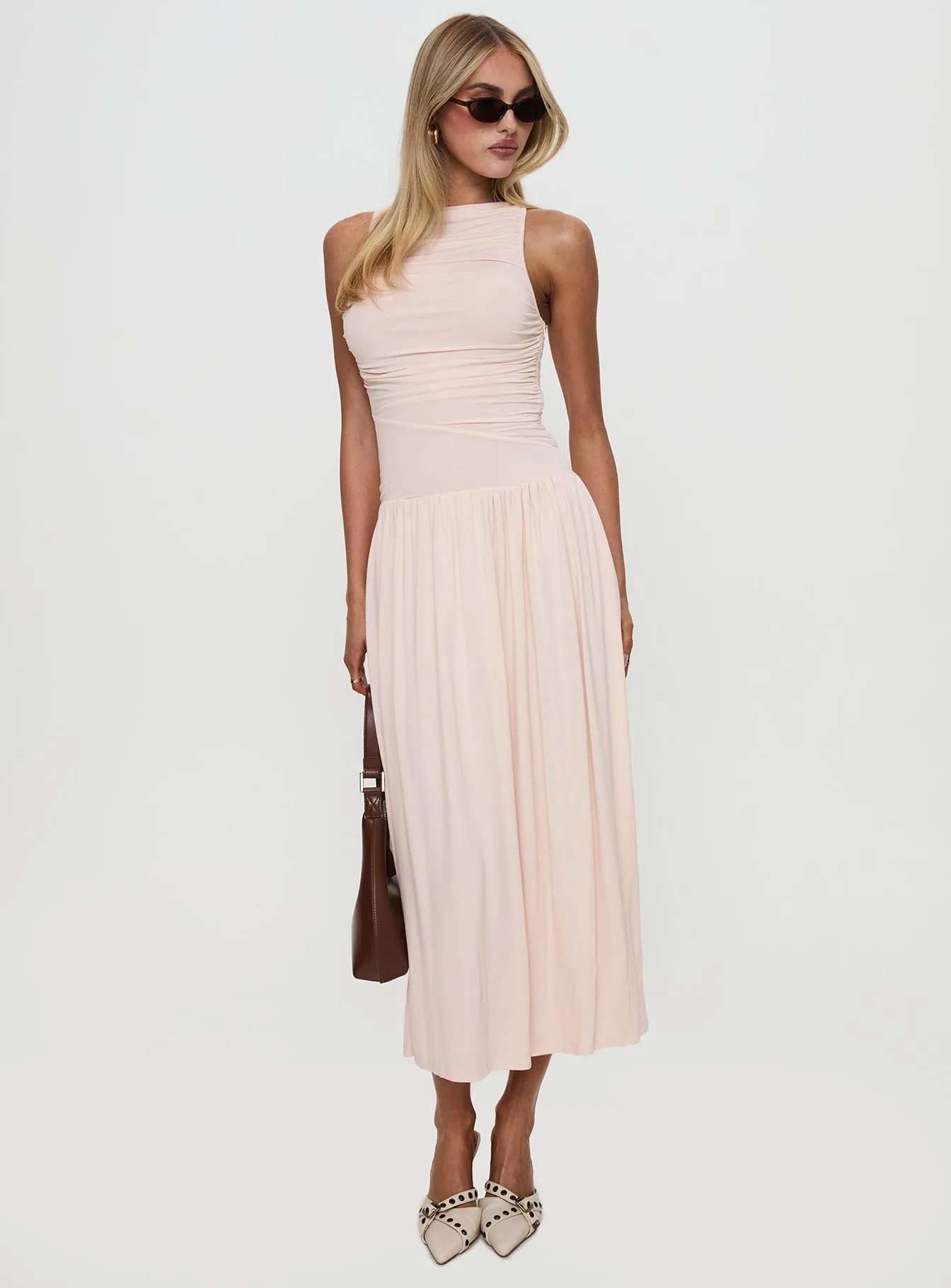 Reveur Ruched Maxi Dress Pink sold by Princess Polly product image thumbnail 3