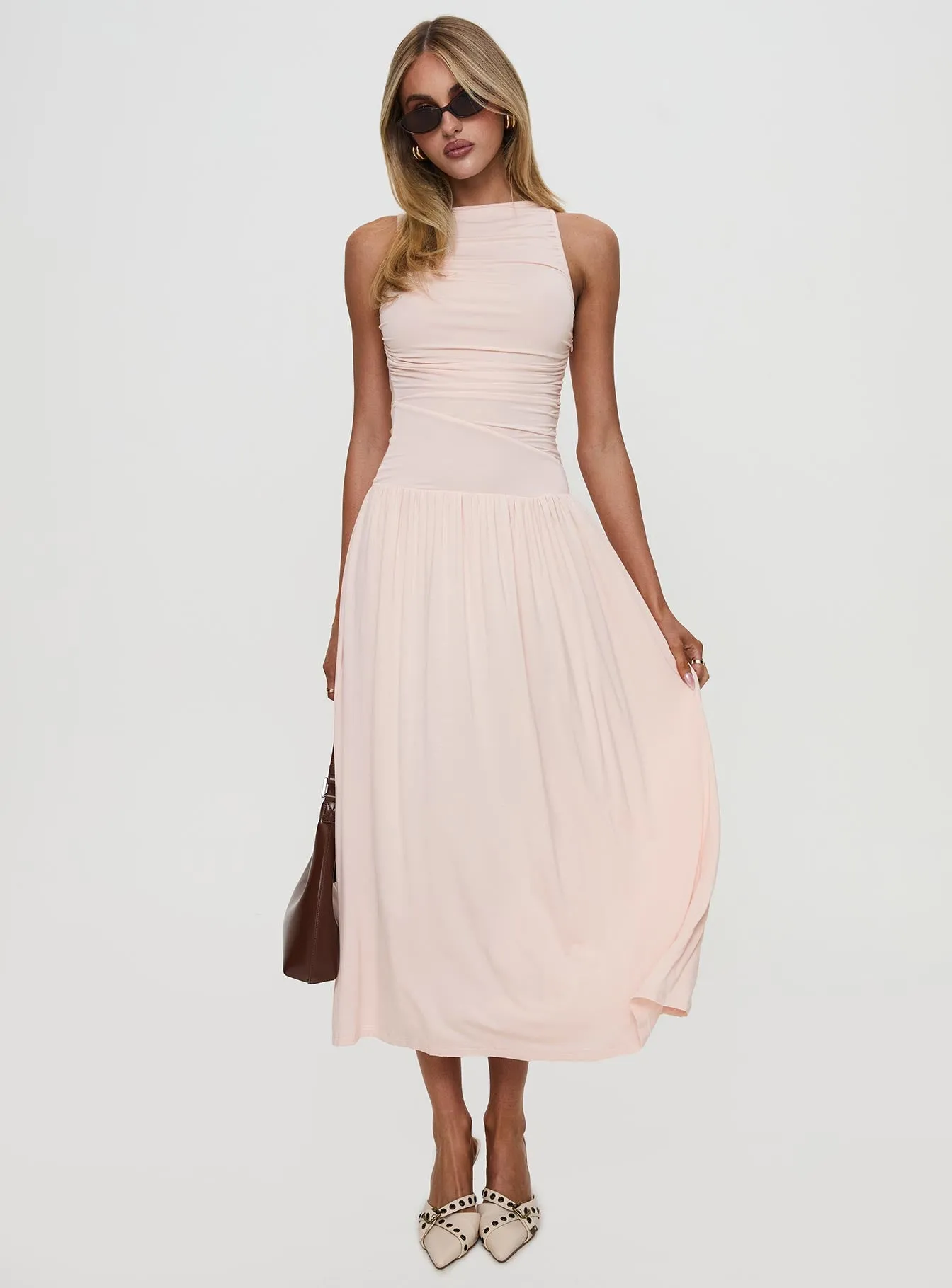 Reveur Ruched Maxi Dress Pink sold by Princess Polly product image thumbnail 2