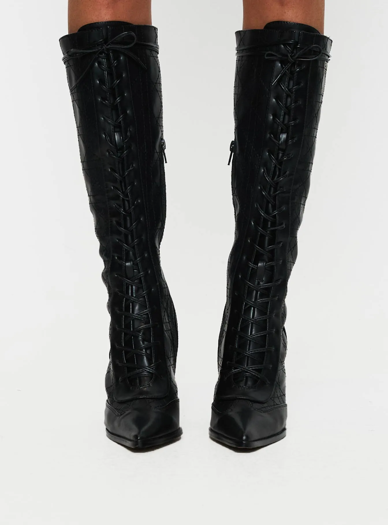 Creator Knee High Lace-Up Boots Black sold by Princess Polly product image thumbnail 2