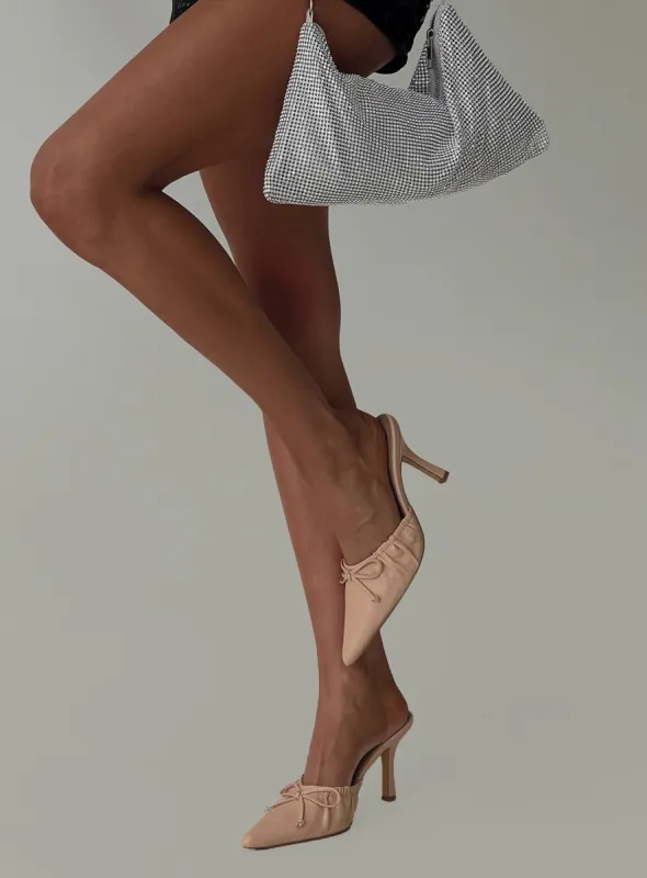 Get To You Pointed Toe Heels Beige sold by Princess Polly