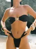 So Sunkissed Hardware Detail Bikini Top Black sold by Princess Polly