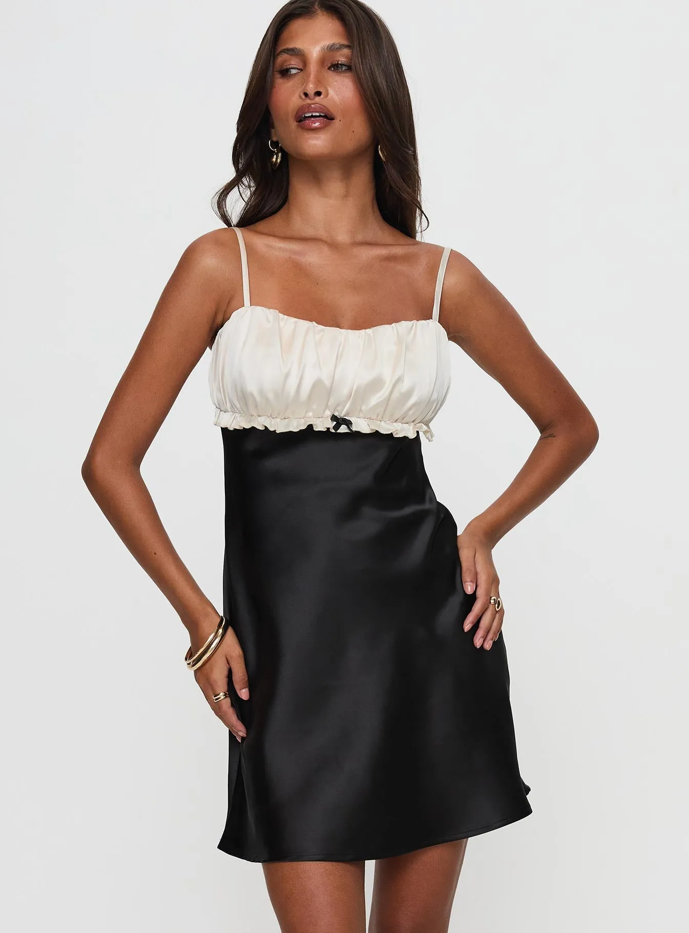 Cacciatore Mini Dress Black / Cream sold by Princess Polly product image thumbnail 2