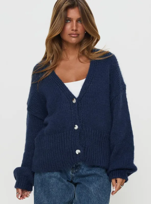 Yasmyn Knit Cardigan Royal Blue sold by Princess Polly