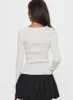 Murphey Ruched Long Sleeve Top Cream sold by Princess Polly