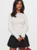 Murphey Ruched Long Sleeve Top Cream sold by Princess Polly