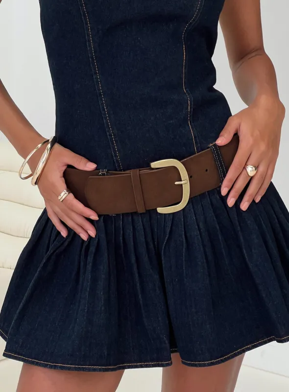 Lunah Low Waist Belt Brown sold by Princess Polly