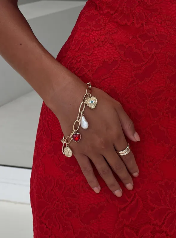 So Spicy Charm Bracelet Gold sold by Princess Polly