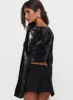 Zenobia Long Sleeve Sequin Top Black sold by Princess Polly
