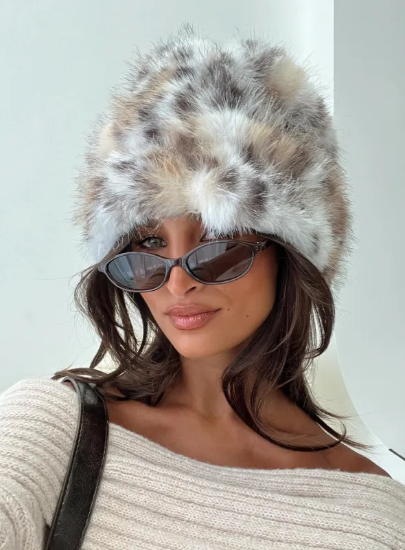 Birkley Fluffy Hat Leopard sold by Princess Polly