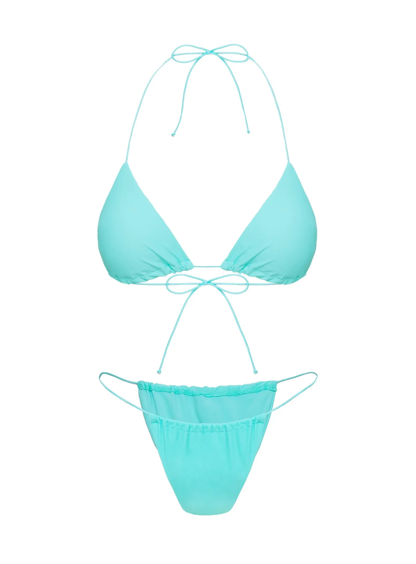 Selbie String Ruched Bikini Bottom White / Blue sold by Princess Polly product image thumbnail 5