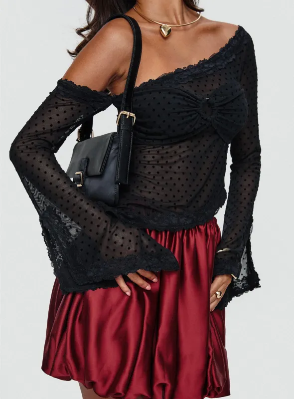 Empty Space Top Black Polka sold by Princess Polly