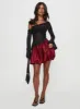 Rubee Bubble Hem Mini Skirt Red sold by Princess Polly