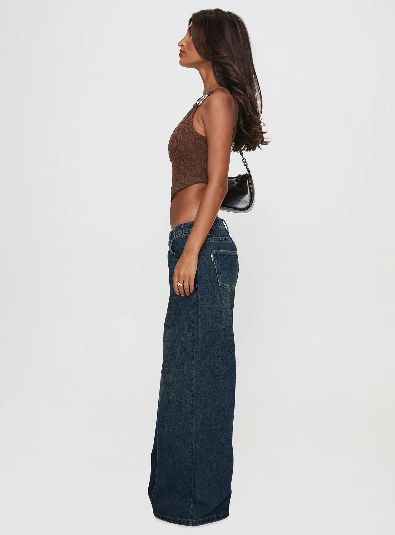 Hocus Pocus Low Rise Wide Leg Jean Dark Wash sold by Princess Polly product image thumbnail 4