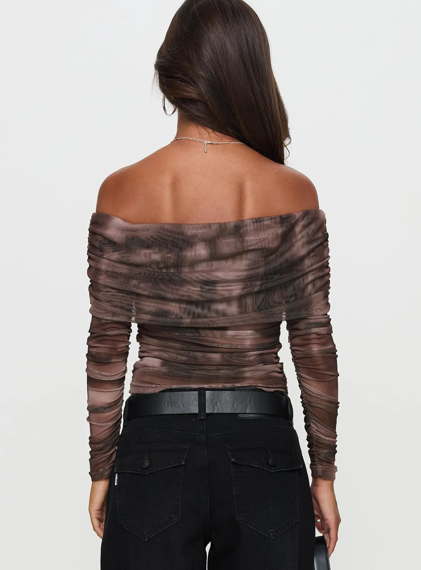 Good Taste Off Shoulder Long Sleeve Top Multi sold by Princess Polly product image thumbnail 4
