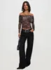 Good Taste Off Shoulder Long Sleeve Top Multi sold by Princess Polly