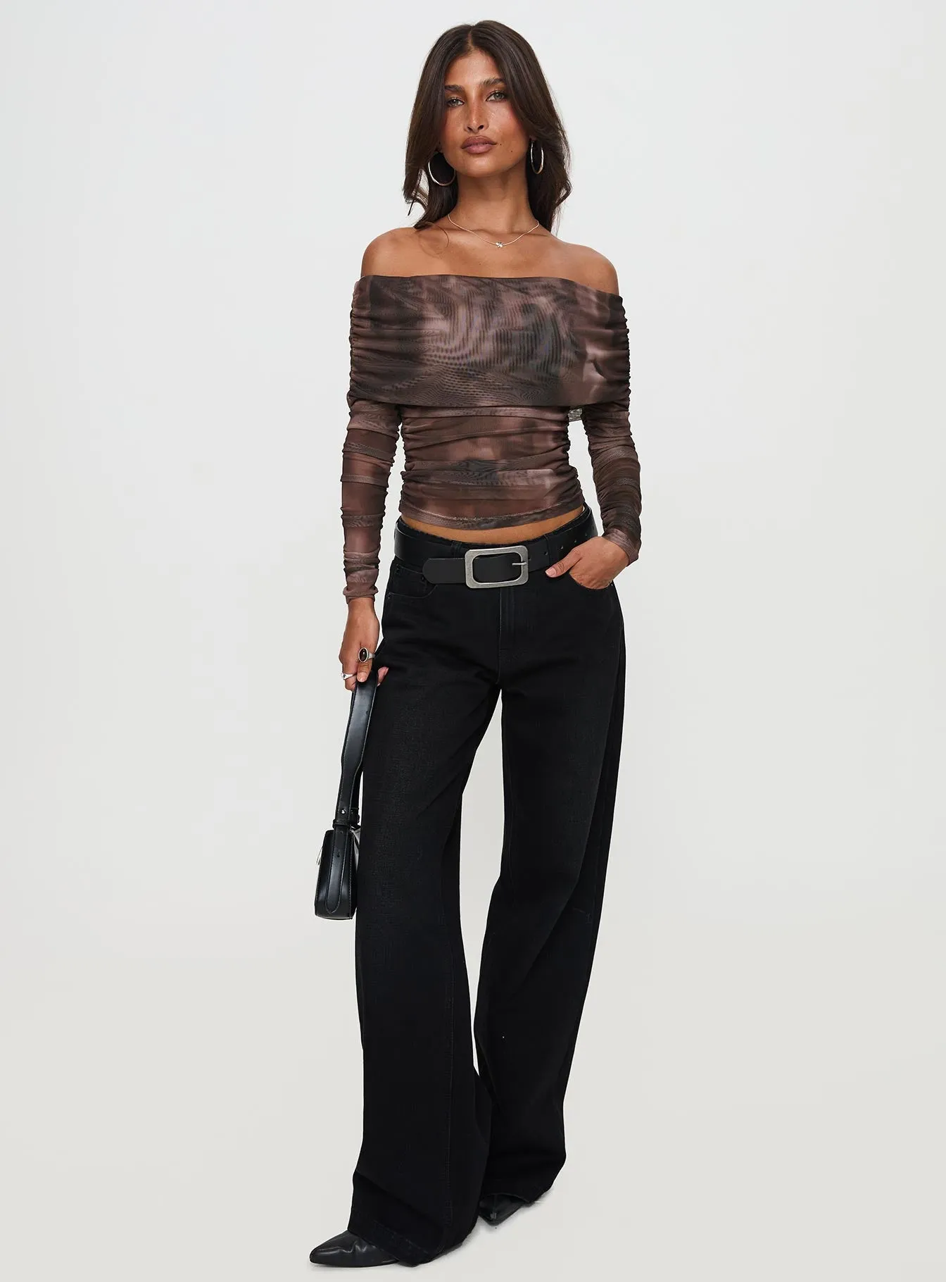 Good Taste Off Shoulder Long Sleeve Top Multi sold by Princess Polly product image thumbnail 2