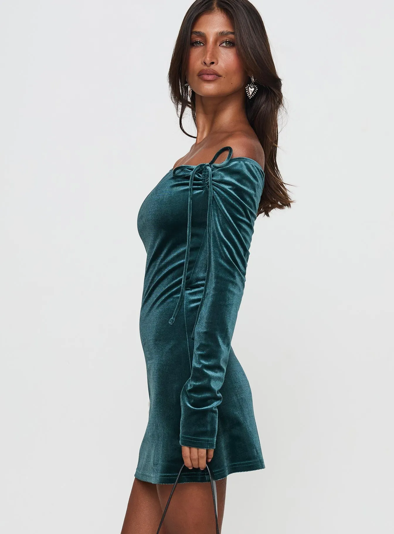 Intertwine Long Sleeve Mini Dress Forest Green sold by Princess Polly product image thumbnail 3