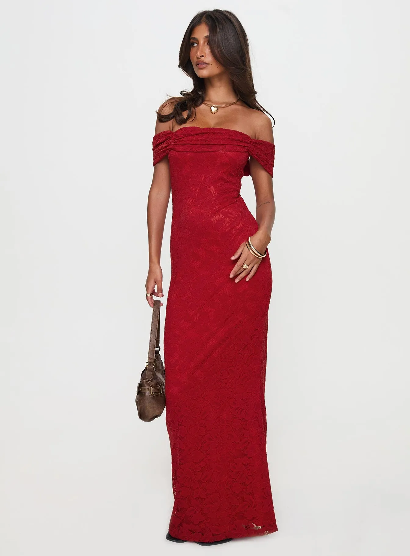 Allured Strapless Maxi Dress Burgundy sold by Princess Polly product image thumbnail 3