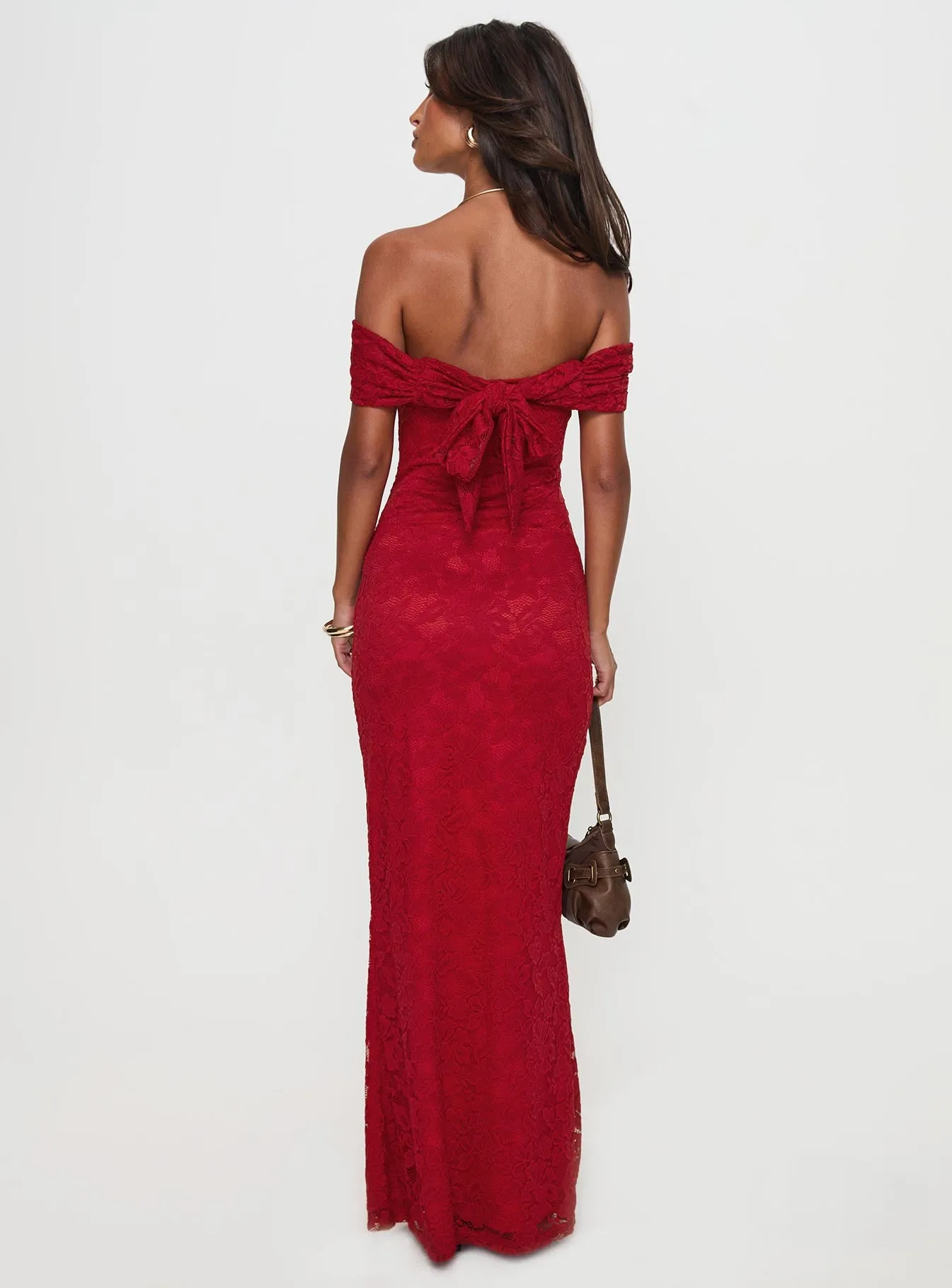 Allured Strapless Maxi Dress Burgundy sold by Princess Polly product image thumbnail 5