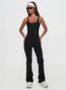 Full-time Flared Backless Active Romper Black sold by Princess Polly