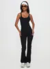 Full-time Flared Backless Active Romper Black sold by Princess Polly