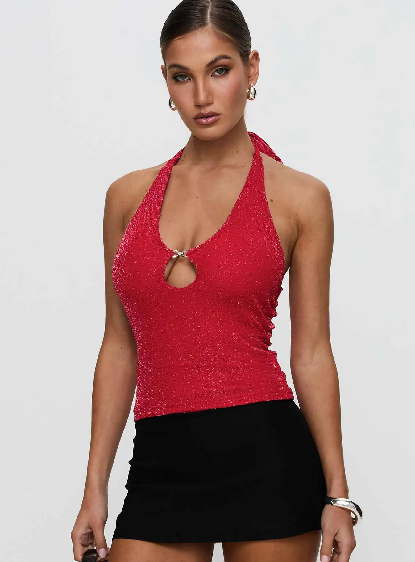Allende Halter Top Red sold by Princess Polly product image thumbnail 2