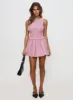 Yennifer Shirred Mini Dress Red / White sold by Princess Polly
