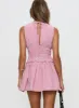 Yennifer Shirred Mini Dress Red / White sold by Princess Polly