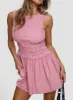 Yennifer Shirred Mini Dress Red / White sold by Princess Polly